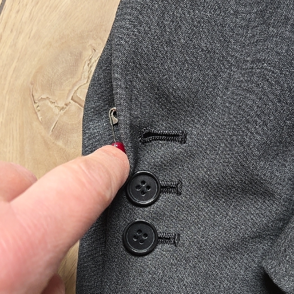 Theory Women'S Grey One Button Long Sleeve Slim Fit Blazer Size 6 - Picture 7 of 13